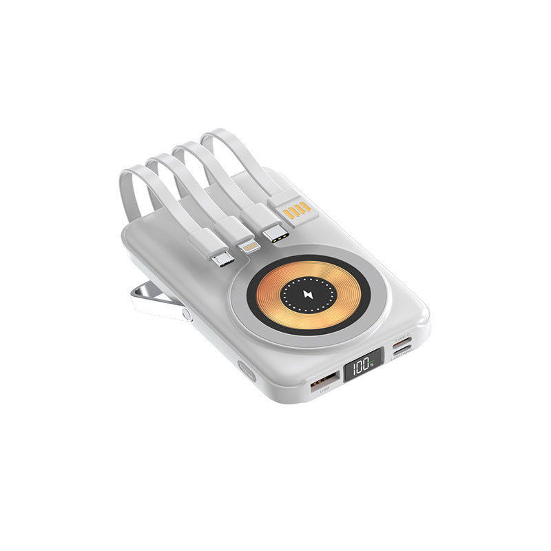 Magnetisk powerbank med stander og kabel