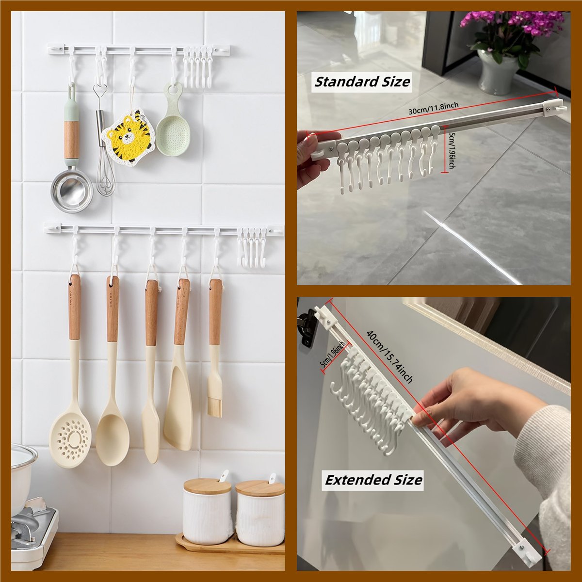 ⏳ Tidsbegrænset tilbud ⏰ Multifunktionel skinne med kroge 🛍️
