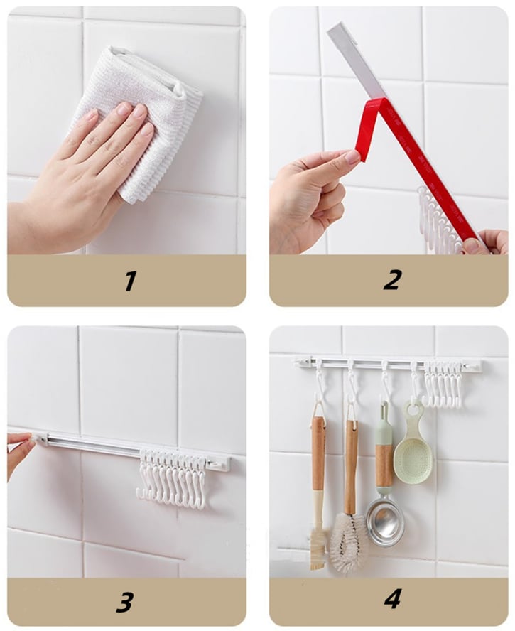 ⏳ Tidsbegrænset tilbud ⏰ Multifunktionel skinne med kroge 🛍️