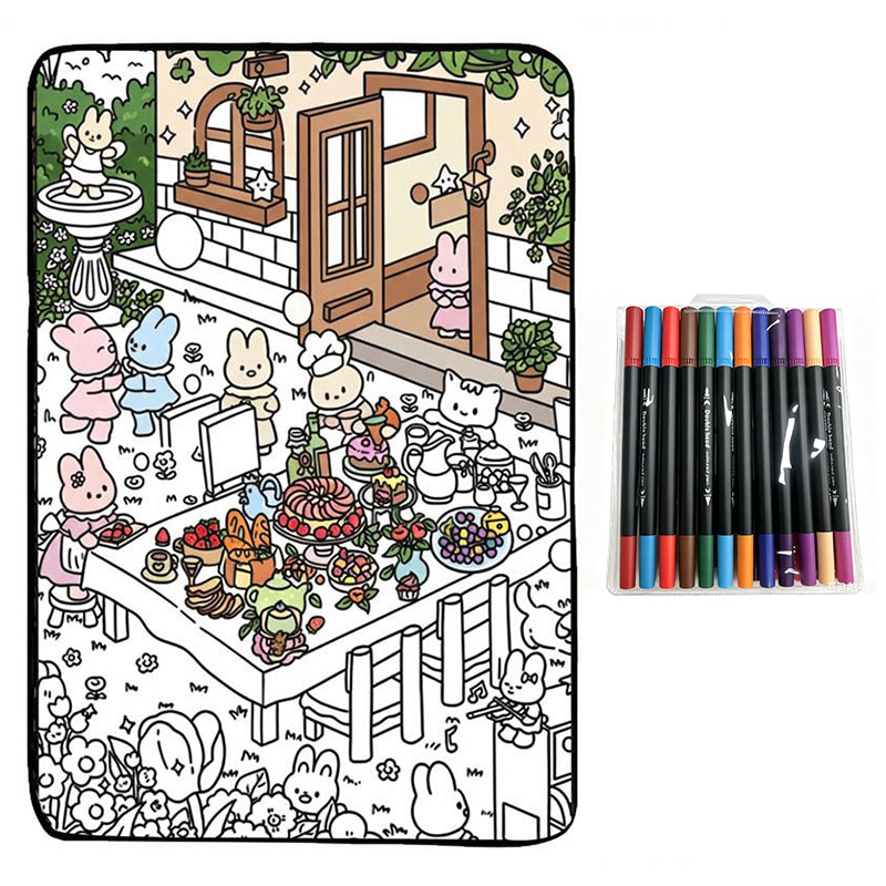 🎨💖 Kreativt farvelægningstæppe til børn og familie – skærmfri leg og læring