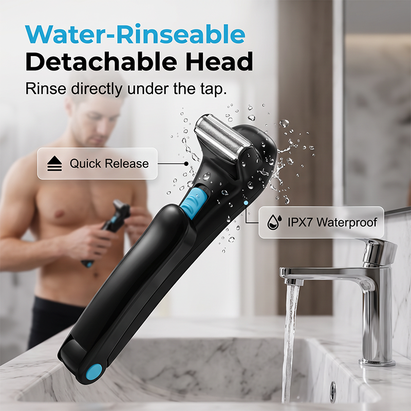 🔥🎁 Nyhed – 50 % RABAT 🔥 Elektrisk rygtrimmer til mænd med 180° foldbart håndtag