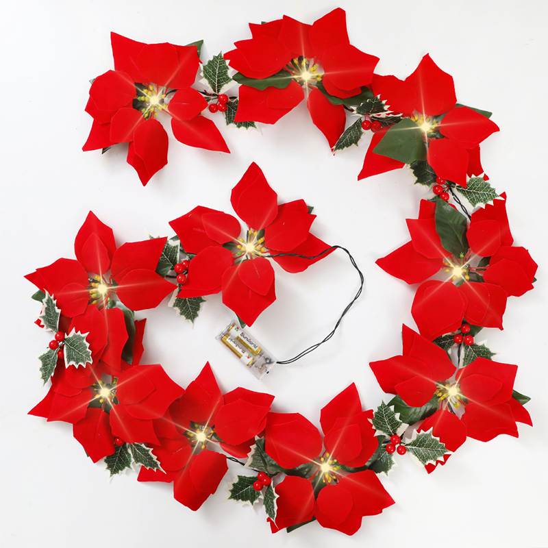 🔥🎁Nyhed 50 % RABAT🔥🎄 JULETILBUD – Skab varm og stemningsfuld julebelysning på få sekunder – LED-guirlande med julestjerner