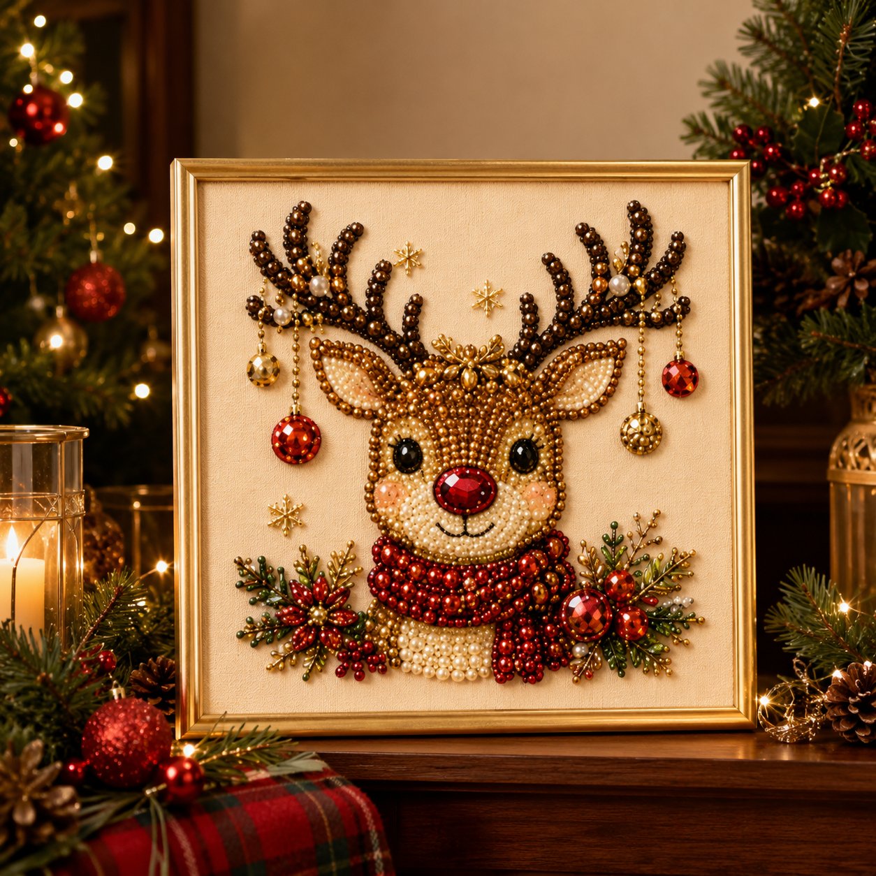 🧘Afslappende og velegnet til begyndere – 🎨💎DIY-julekunstsæt med perler og diamanter
