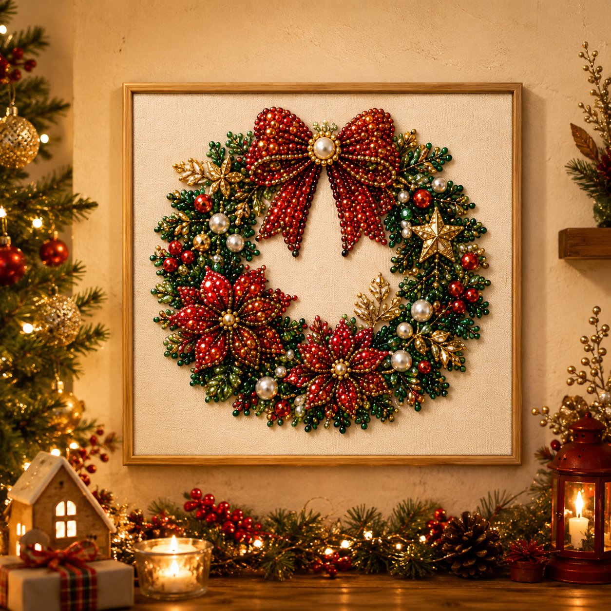 🧘Afslappende og velegnet til begyndere – 🎨💎DIY-julekunstsæt med perler og diamanter
