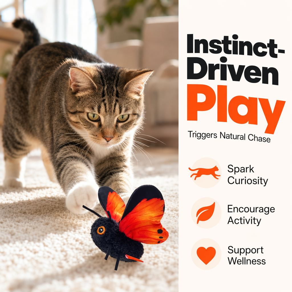 🦋🐱 Smart Sensing Flapping Butterfly Toy – 50 % RABAT! Bevægelsesaktiveret, realistisk flyvning, interaktiv underholdning – holder din kat beskæftiget i timevis. 🔥✨