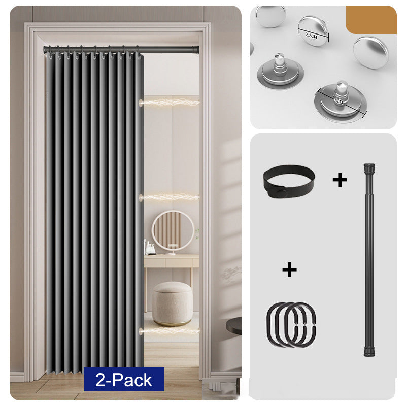 🚪50 % RABAT NU! ✨Magnetisk harmonikadørgardin, der ikke kræver boring – tykt, plisseret, varmeisolerende rumdeler