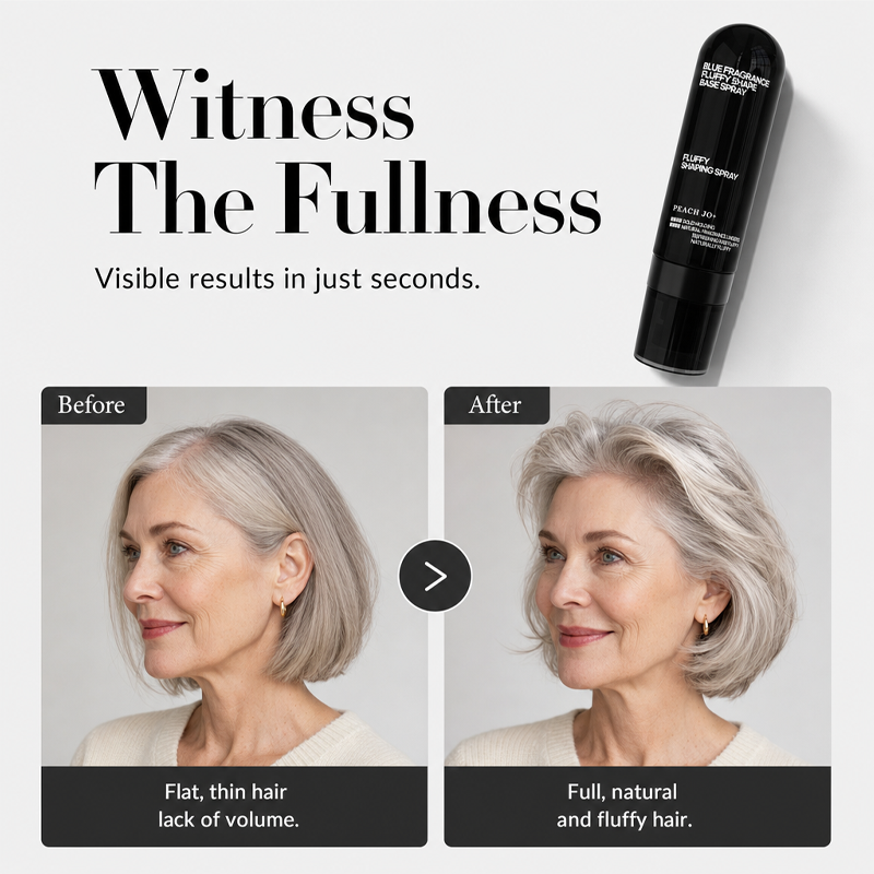 💁 50 % RABAT I BEGRÆNSET PERIODE! Fluffy Hair Shaping Spray, hårspray med langvarig ferskenduft, der giver volumen og holder hele dagen