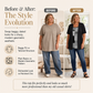 🌿 Damebluse med farveblokke og 2-i-1-look