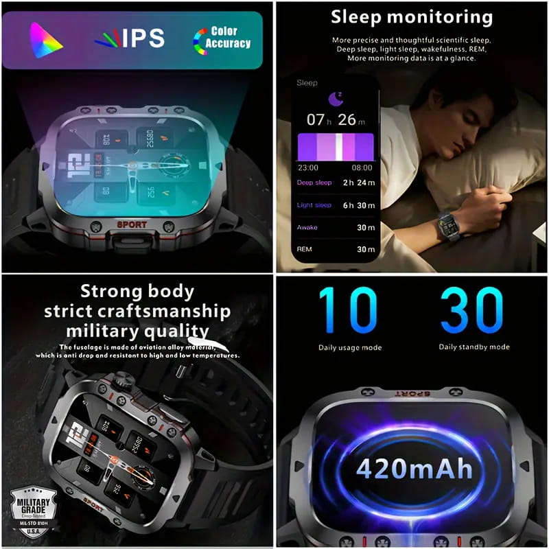 Robust udendørs smartwatch – over 100 sportsfunktioner