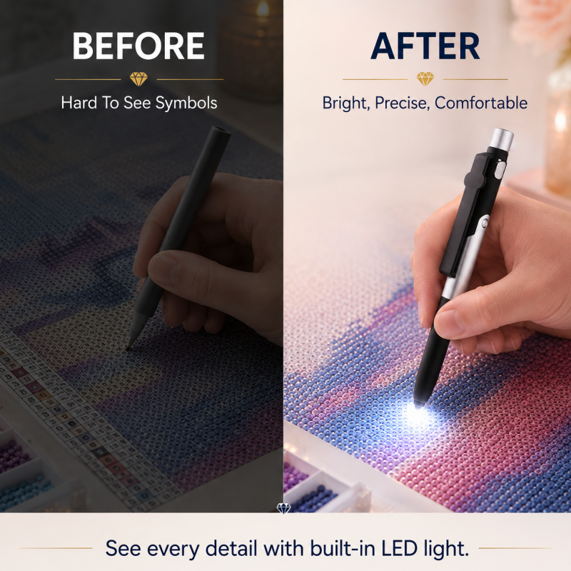 Bærbar LED-pen til diamantkunst