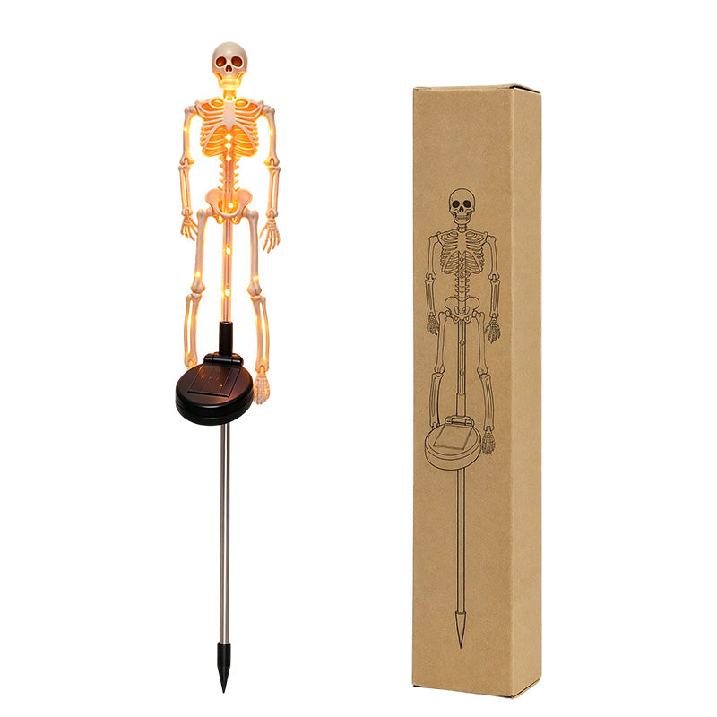 👻50 % rabat til Halloween! 💀Uhyggelig pynt til haven!🎃💡 Solcelledrevne skeletlamper på spyd – lyser i mørket, nemme at montere og perfekte til have, veranda og gangsti! 👻🪦✅