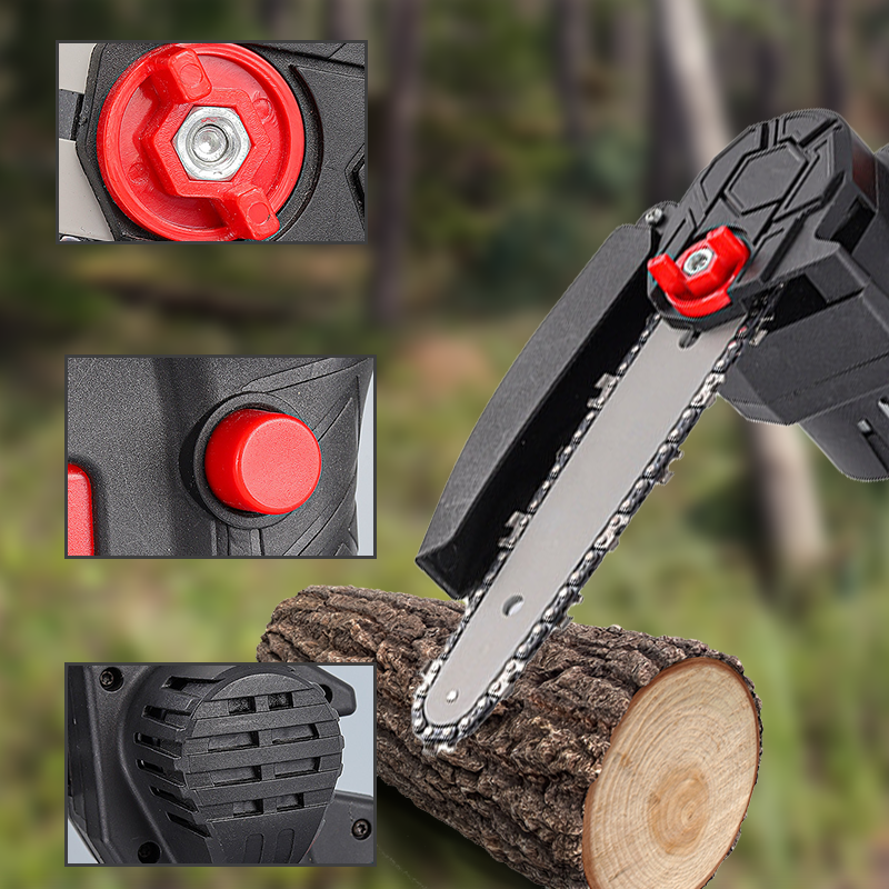 🪓 Børsteløs bærbar minisav – kraftig motor, lang batteritid, let og ergonomisk. Perfekt til beskæring, brænde og havearbejde – sikker og effektiv! 🌳🔋