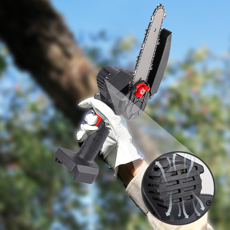 🪓 Børsteløs bærbar minisav – kraftig motor, lang batteritid, let og ergonomisk. Perfekt til beskæring, brænde og havearbejde – sikker og effektiv! 🌳🔋