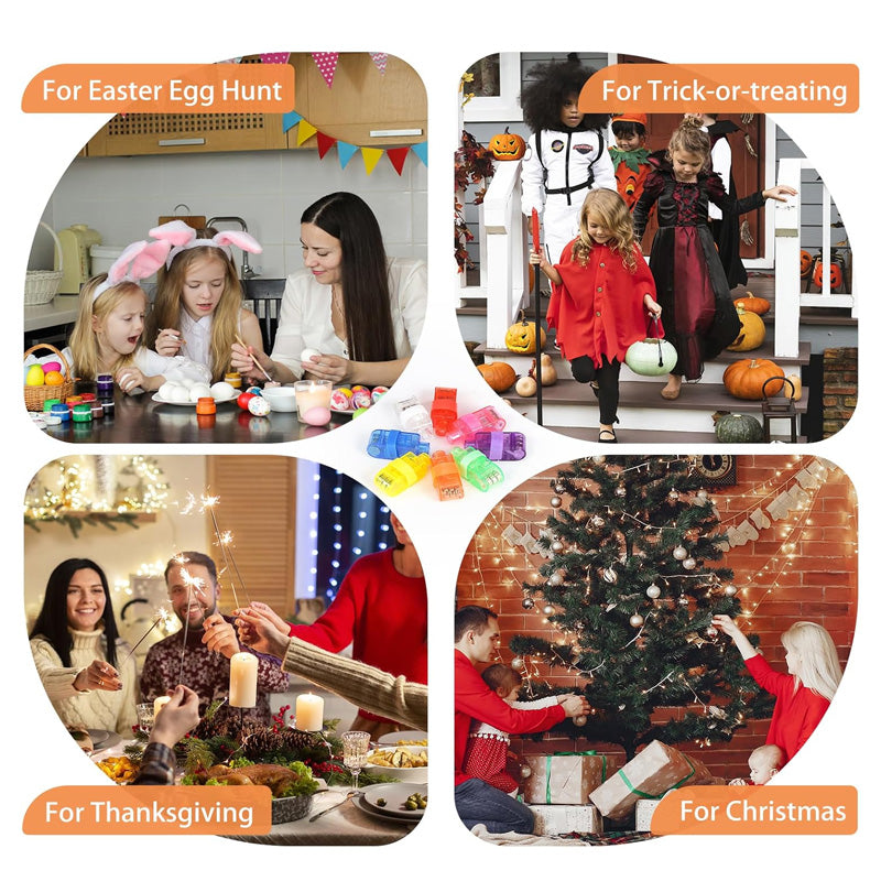 🥳2026 HOT SALE🥳💞 50K+ SOLGT! 🎉💡 50% RABAT! Mini farverige LED-fingerlys – kraftigt flerfarvet lys, enkel tænd/sluk med ét tryk. Blødt elastisk bånd sidder behageligt🎶✨