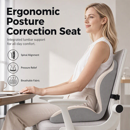 🪑 56% RABAT NU! ✨ Ergonomisk siddepude i memoryskum med rygstøtte – komfortabel og støttende til hjemmet, kontoret og bilen 💺🛡️