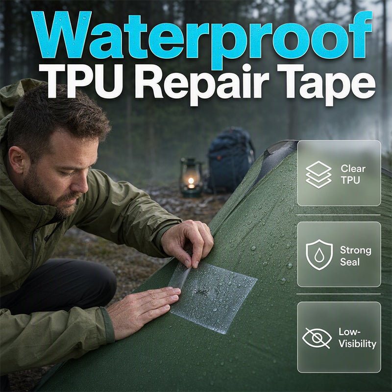 🛠️ Vandtæt transparent TPU-reparationstape til telte og friluftsudstyr