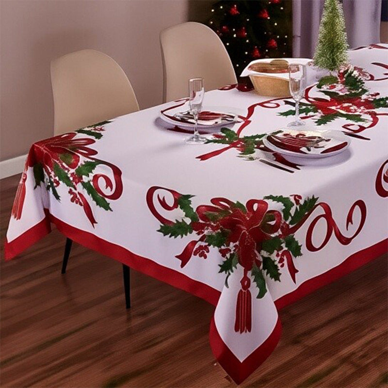 Klassisk festlig juledug – julemotiver, modstandsdygtig over for spild og nem at rengøre