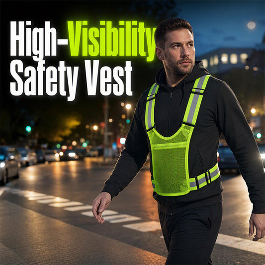 Refleksvest med høj synlighed – justerbart sikkerhedsudstyr til løb med lomme