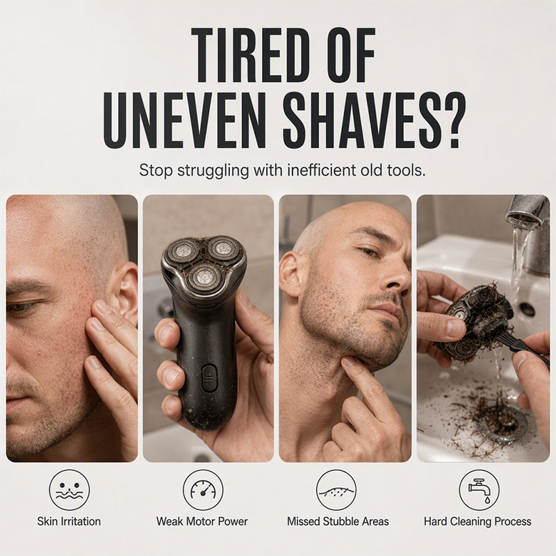 2-i-1 smart elektrisk hovedbarbermaskine og skægtrimmer med digitalt display