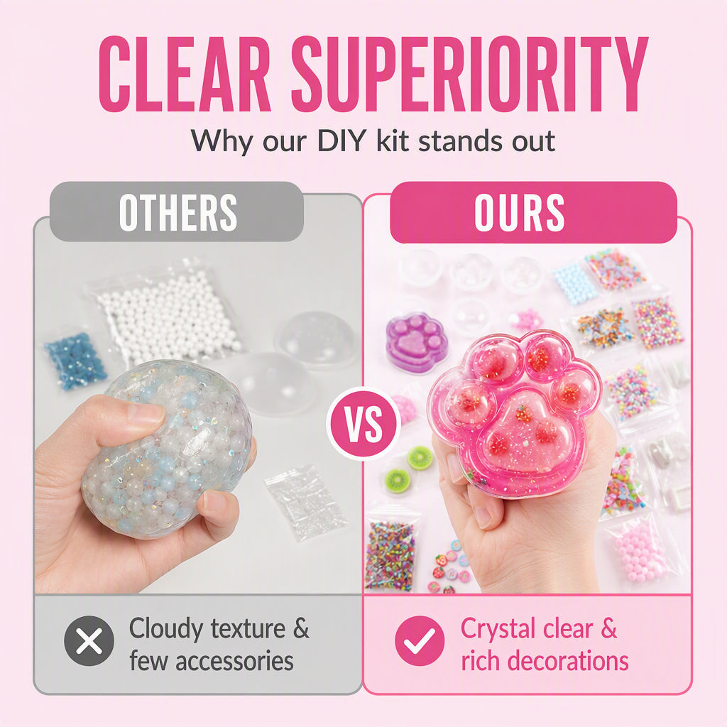 🎨 DIY-sæt til en “Fried Ice”-squishy med kattepote-motiv til børn