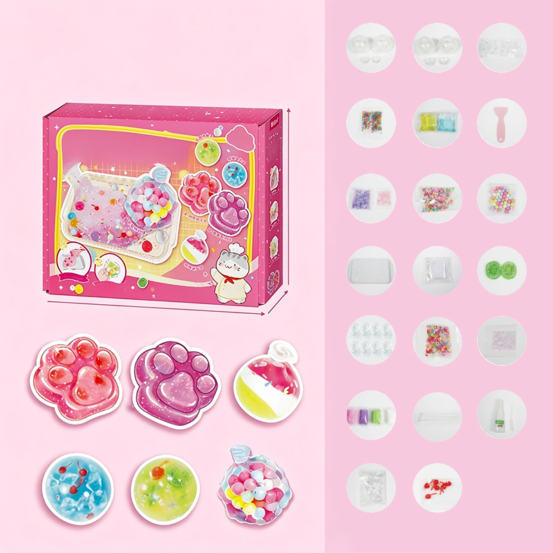🎨 DIY-sæt til en “Fried Ice”-squishy med kattepote-motiv til børn