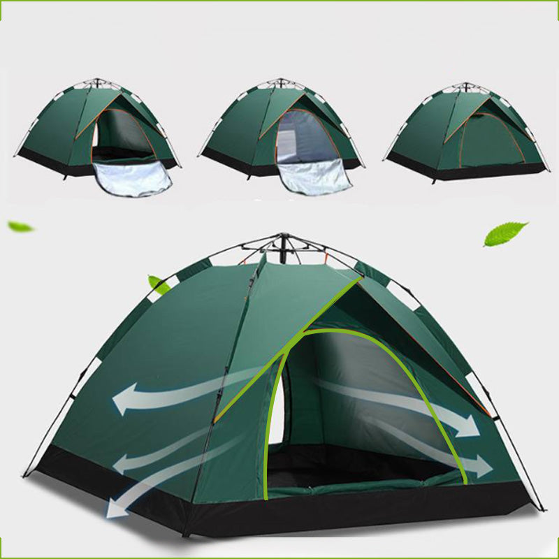 Automatisk hurtigtåbnende regntæt campingtelt-sæt