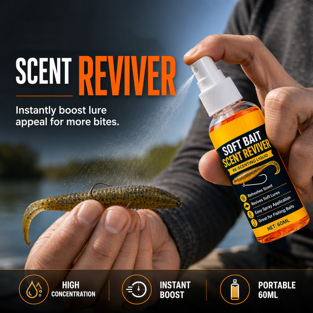 🎣 50 % RABAT NU! Duftspray til softbait-agn – 60 ml koncentreret lokkemiddel til fersk- og saltvandsfiskeri