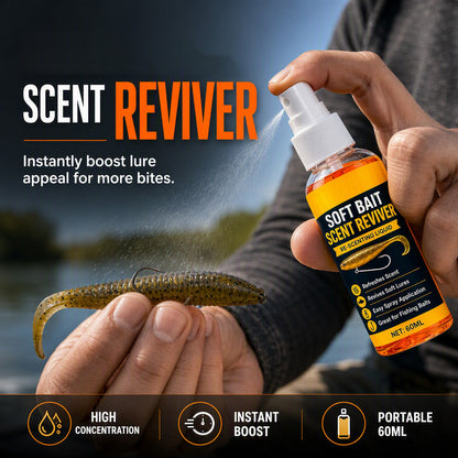 🎣 50 % RABAT NU! Duftspray til softbait-agn – 60 ml koncentreret lokkemiddel til fersk- og saltvandsfiskeri
