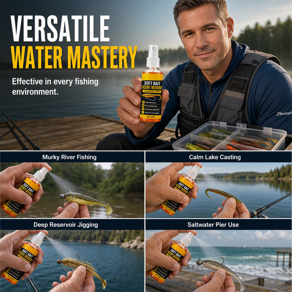 🎣 50 % RABAT NU! Duftspray til softbait-agn – 60 ml koncentreret lokkemiddel til fersk- og saltvandsfiskeri