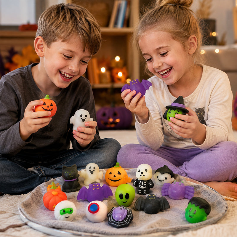 🎃 Assorteret Halloween mini-squishy-legetøj til gaveposer