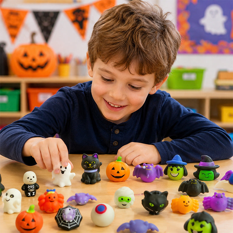 🎃 Assorteret Halloween mini-squishy-legetøj til gaveposer