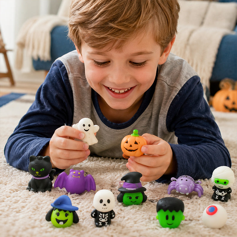🎃 Assorteret Halloween mini-squishy-legetøj til gaveposer