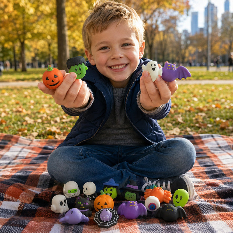 🎃 Assorteret Halloween mini-squishy-legetøj til gaveposer