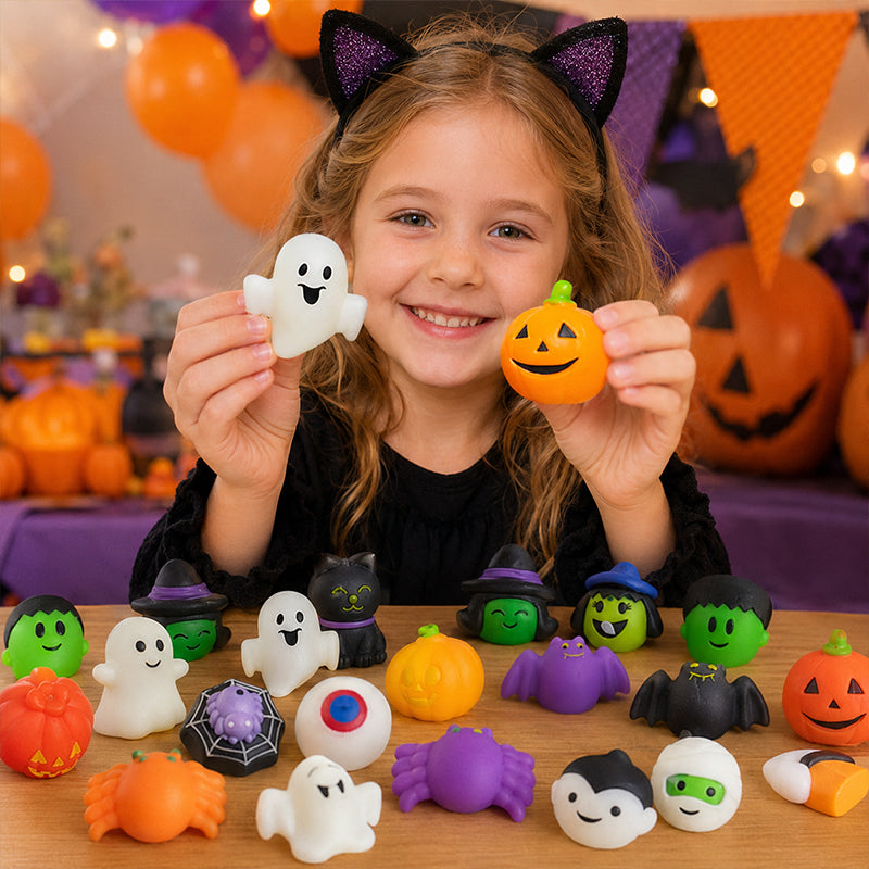 🎃 Assorteret Halloween mini-squishy-legetøj til gaveposer