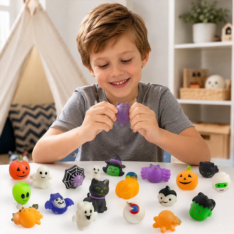 🎃 Assorteret Halloween mini-squishy-legetøj til gaveposer