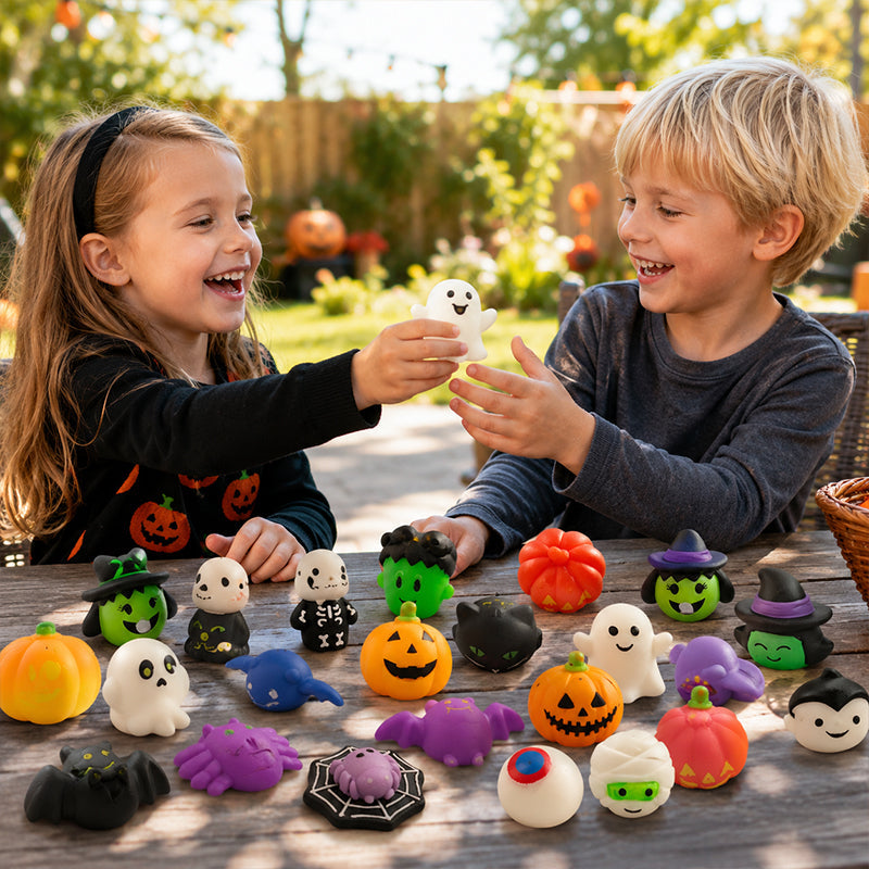 🎃 Assorteret Halloween mini-squishy-legetøj til gaveposer