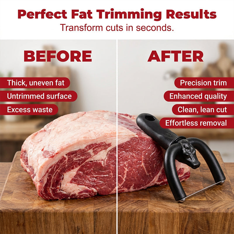 🥩 50% RABAT NU! Håndholdt fedttrimmer til oksekød & svinekød – U‑formet bladholder, rustfrie blade & ergonomisk greb – perfekt til grill, meal prep og store portioner 🍖🔪