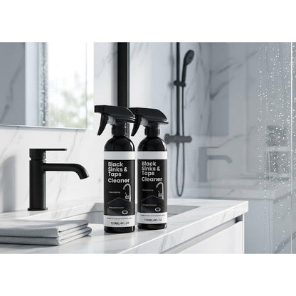 🚿50% RABAT NU! Kalkfjerner-spray til sorte vaske og vandhaner, spray mod genstridige vandpletter, badeværelsesrens uden skrubning til armaturer, vaske og bruseflader