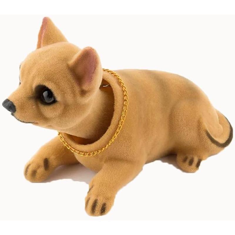 🎉 2026-udsalg — over 12.000 solgt! 🐶 Sød hundebobblehead – nikker med i hvert sving – 10 racer, blød plys, guldkæde – bringer smil på hver køretur 🚗