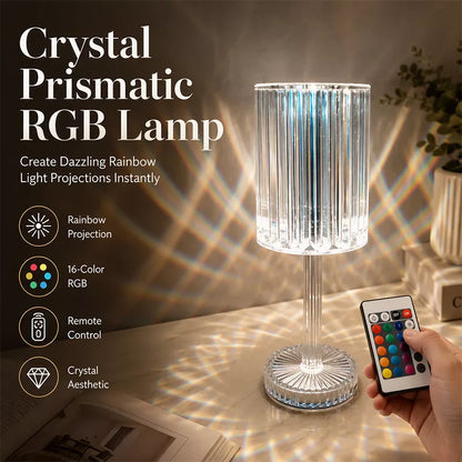 Akryl krystalrosa bordlampe med touchfunktion