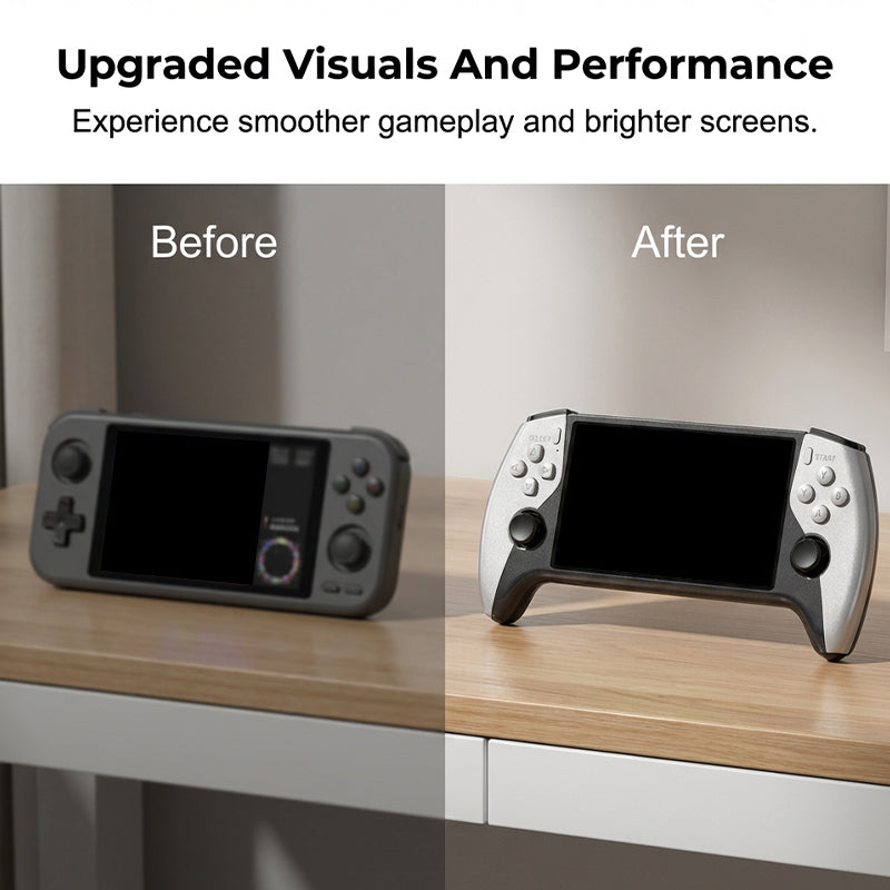🎮Sidste dag – 50 % rabat🕹️Håndholdt spillekonsol – kampfunktion til 2 spillere, ergonomisk greb. 5″ HD-skærm, lang batteritid. Retrospil overalt! ✨🔋