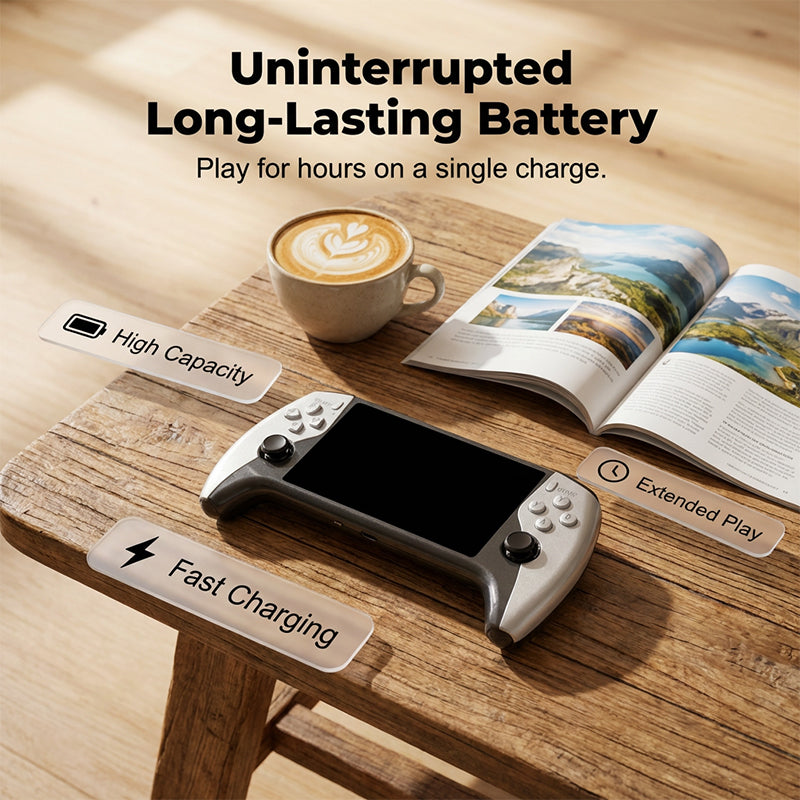 🎮Sidste dag – 50 % rabat🕹️Håndholdt spillekonsol – kampfunktion til 2 spillere, ergonomisk greb. 5″ HD-skærm, lang batteritid. Retrospil overalt! ✨🔋