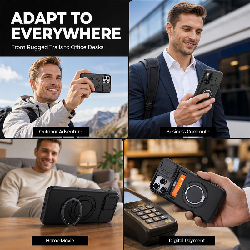 Robust telefoncover – skydedæksel og kortlomme