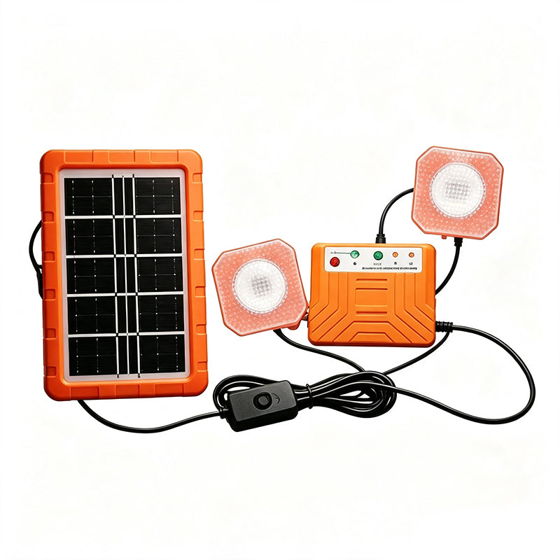 ☀️ 50 % RABAT LIGE NU! Bærbart solcelleanlæg med 2 LED-lamper – solcellegeneratorsæt til brug uden for elnettet, opladningsstation med flere porte til camping, nødsituationer og udendørs brug