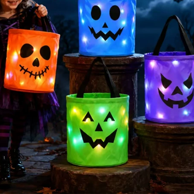 Halloween-slikspand med LED-lys