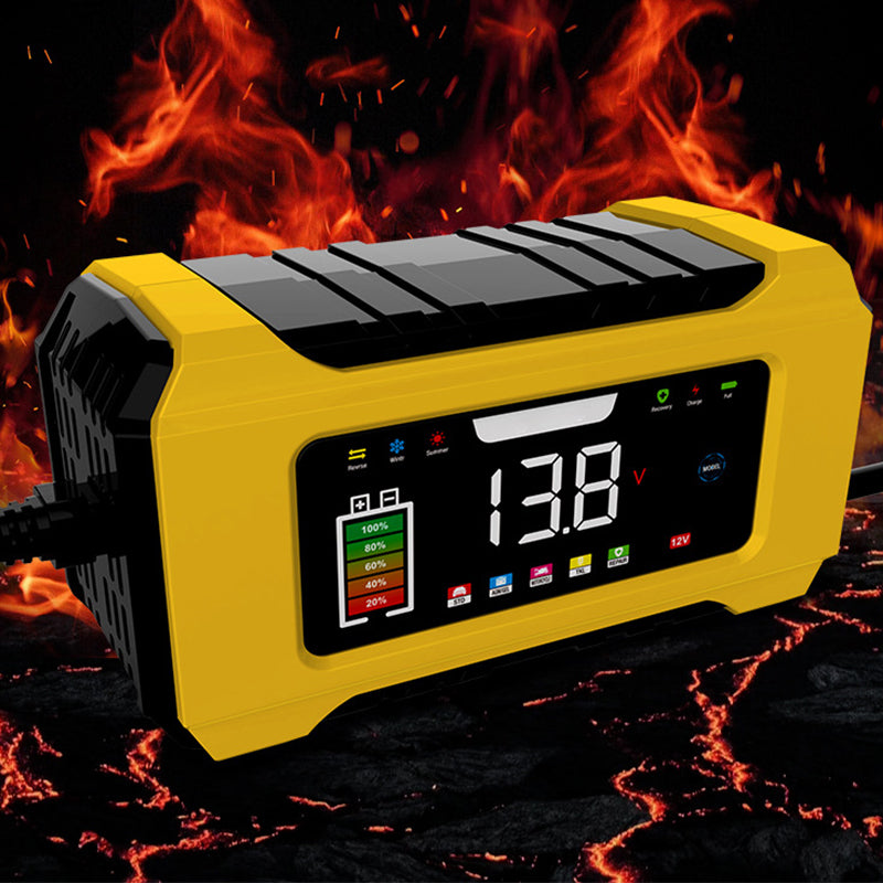 12V 6A smart bilbatterioplader med LCD-display