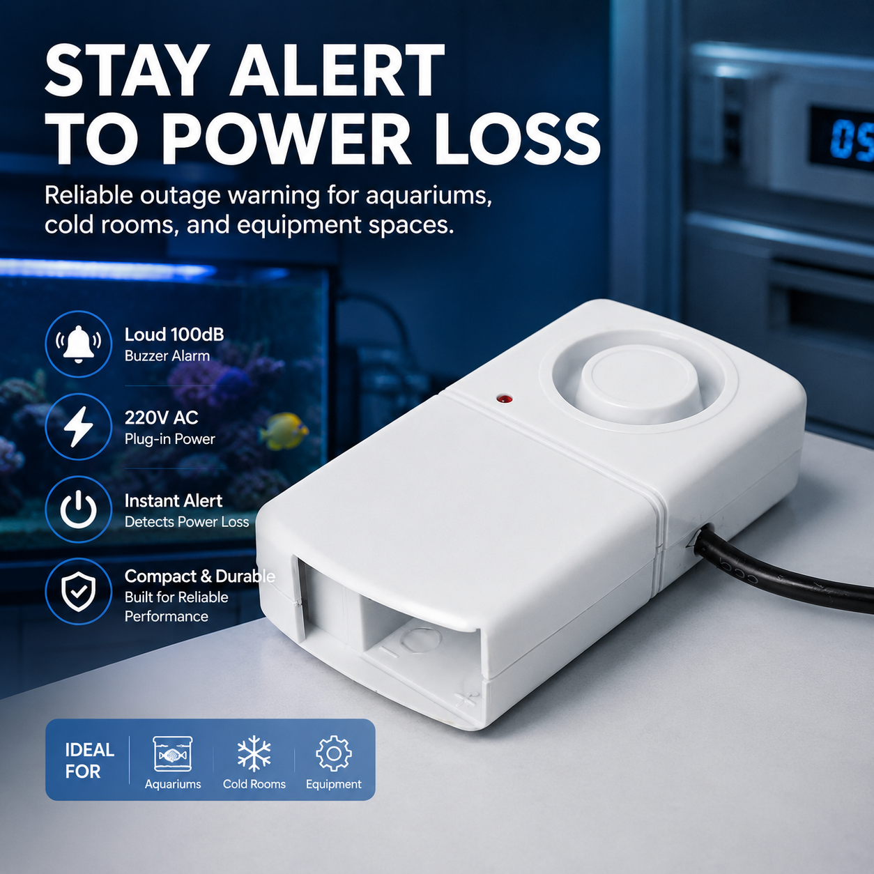 Smart alarmmonitor ved strømsvigt