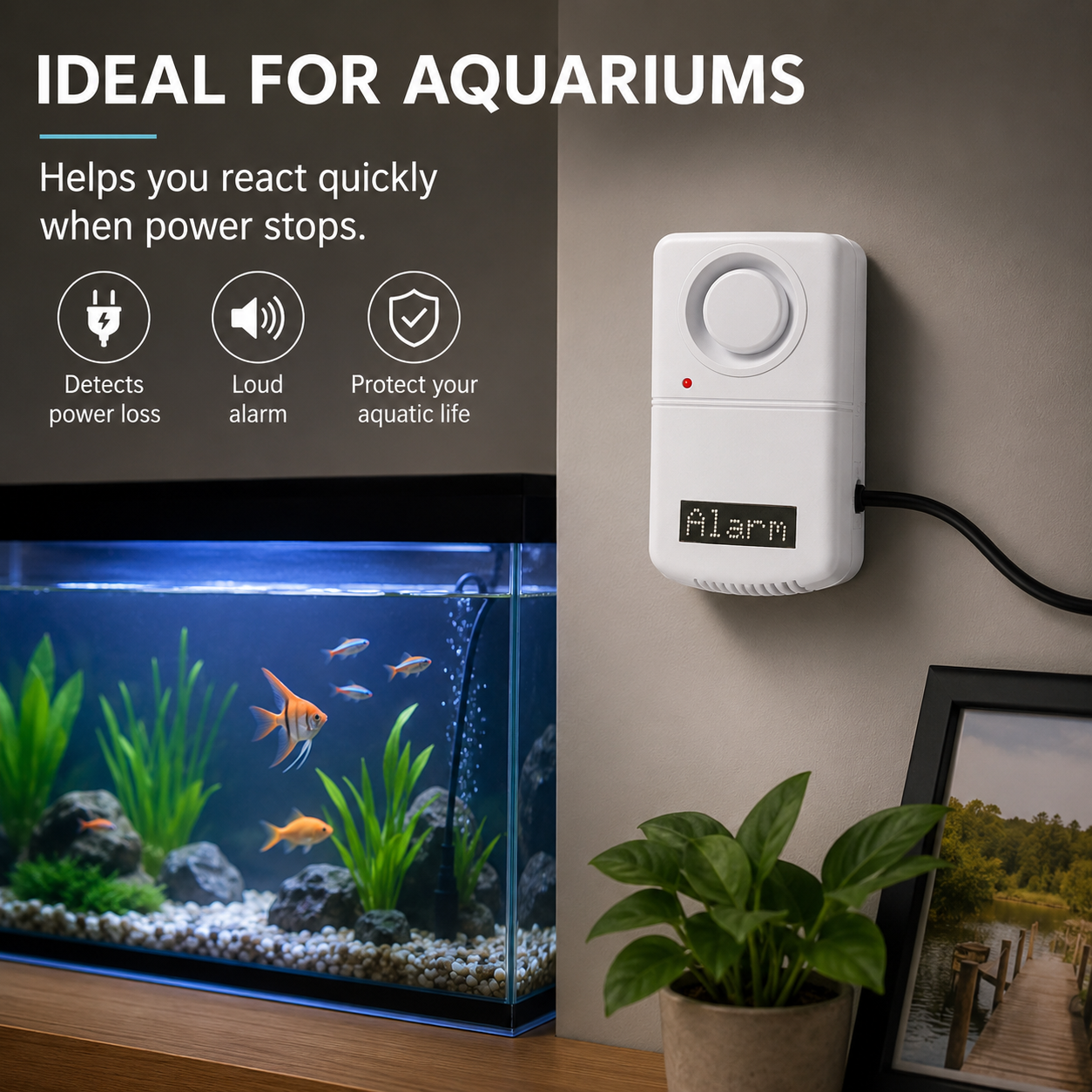Smart alarmmonitor ved strømsvigt