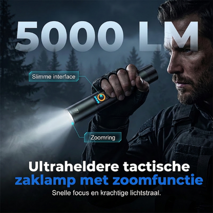 Ultraklar taktisk lommelygte med zoomfunktion