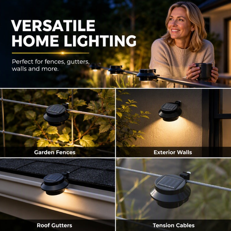 🌞 2+1 GRATIS! Vandtæt solcelledrevet LED-lampe til tagrende & væg 🌞💡